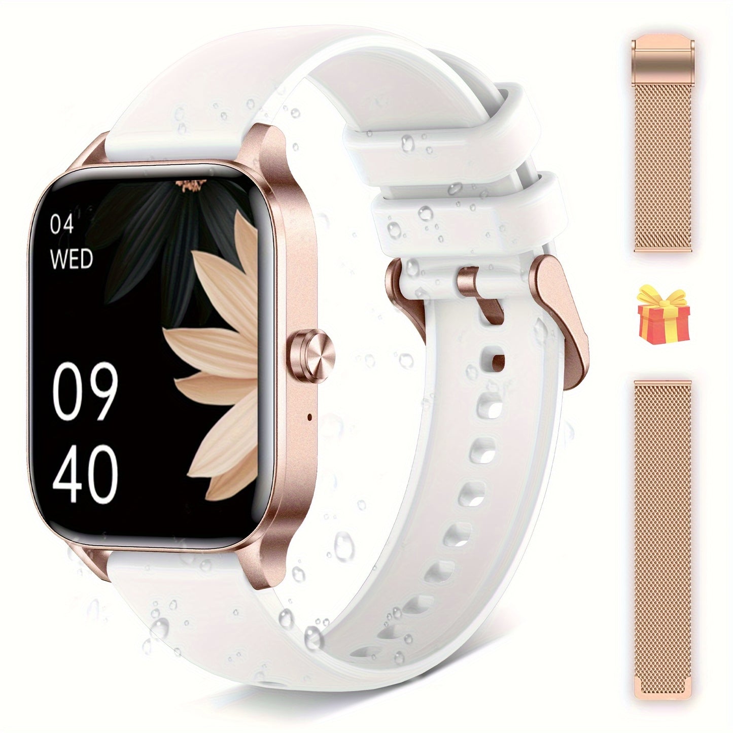 New Smart Watch for Women and Men, HD Large Screen, Fitness Tracker Watch (Make and Receive Calls), IP68 Smart Watch Support Calculator, AI voice, Weather Forecast, Drinking Water Reminder, Sedentary Reminder of a Variety of