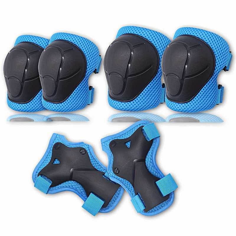 6pcs Children's Sports Protective Equipment - Knee Pads, Hand Guards, Elbow Pads Set, Durable PE Material, Anti-fall and Wear-resistant, High Elastic Shock Absorption and Impact Resistance, Lightweight and Comfortable to Wear