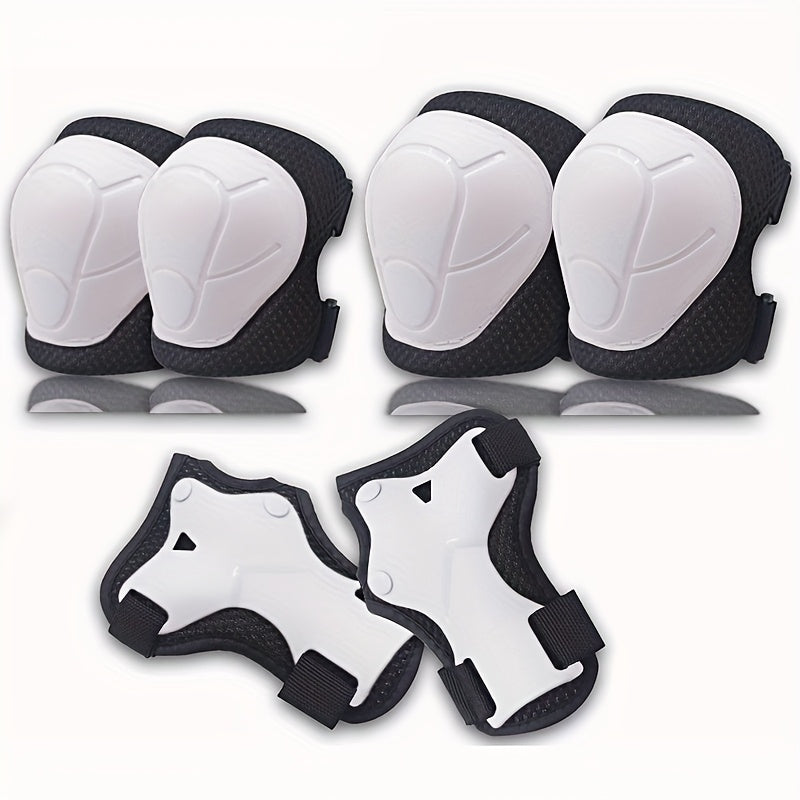 6pcs Children's Sports Protective Equipment - Knee Pads, Hand Guards, Elbow Pads Set, Durable PE Material, Anti-fall and Wear-resistant, High Elastic Shock Absorption and Impact Resistance, Lightweight and Comfortable to Wear