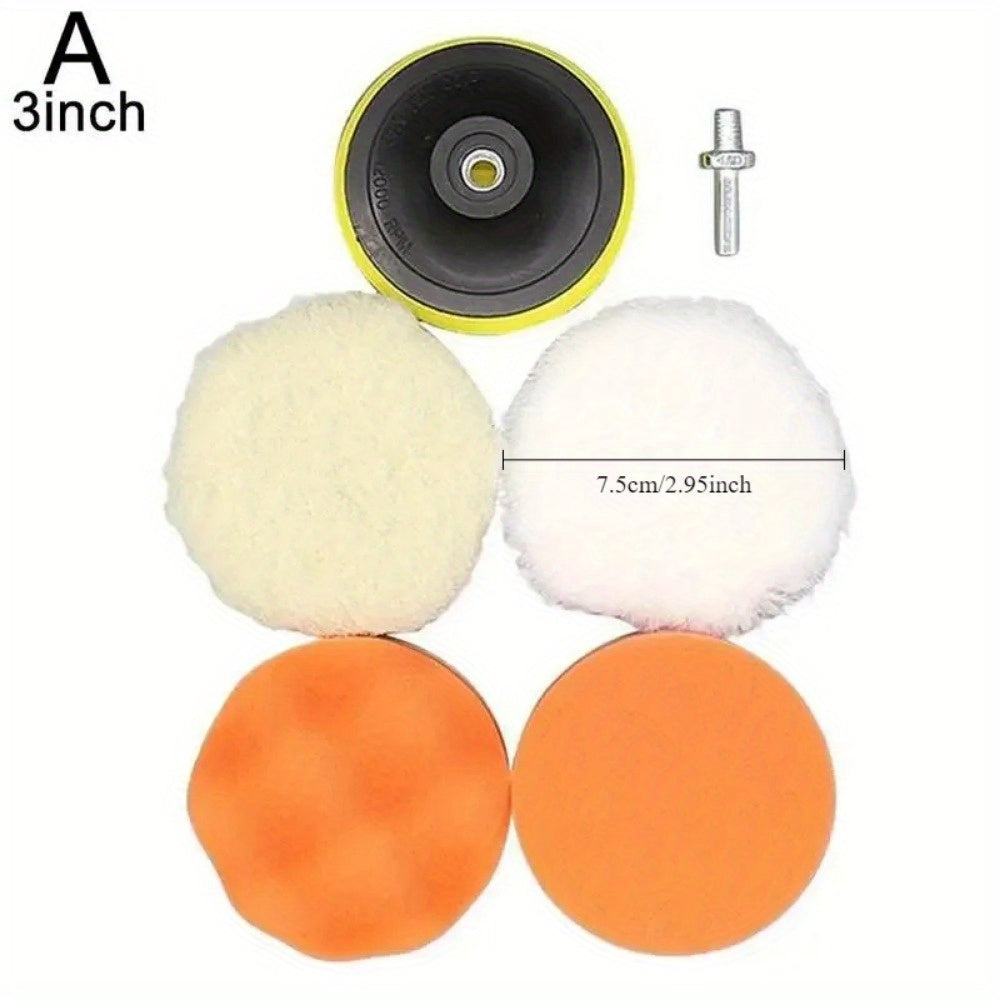 6-Piece Car Polishing Kit, 3/4 Inch Soft Wool Pad, Waxing & Polishing Buffing Disc, Scratch Removal Tool, Cordless Electric Drill Accessory, Home Improvement Tool Set