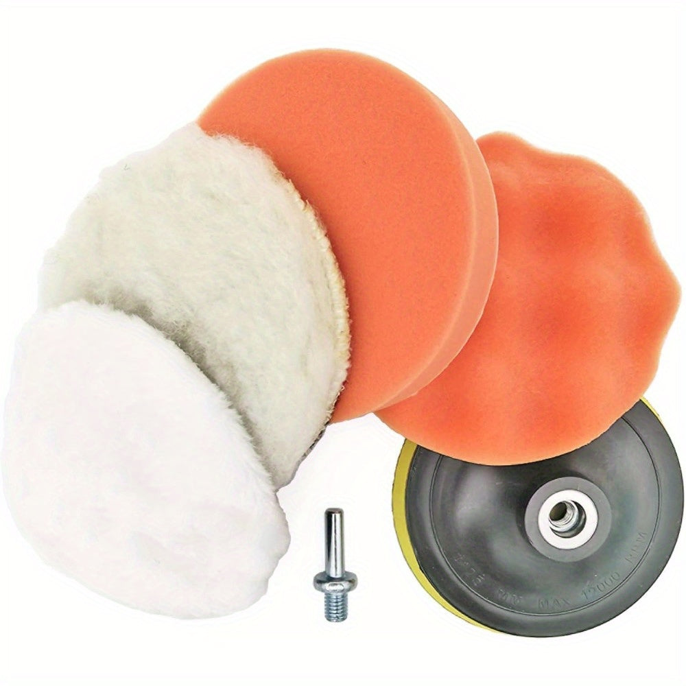 6-Piece Car Polishing Kit, 3/4 Inch Soft Wool Pad, Waxing & Polishing Buffing Disc, Scratch Removal Tool, Cordless Electric Drill Accessory, Home Improvement Tool Set