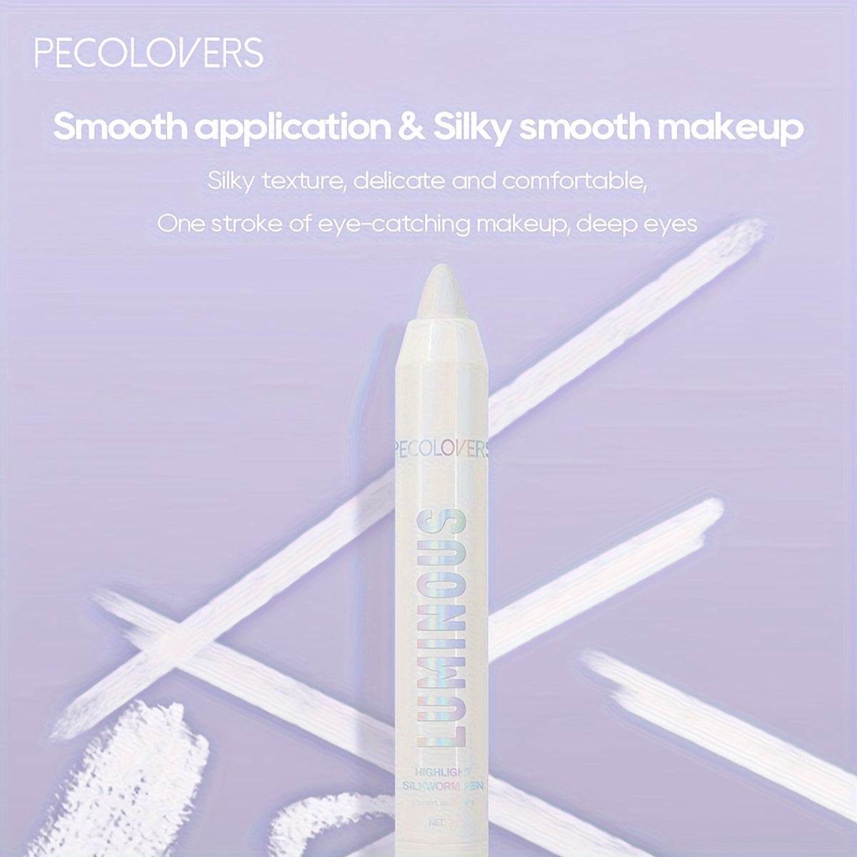 Waterproof White Eyeshadow Stick - Smooth, Long-Lasting Highlighter Pen for Natural Glow