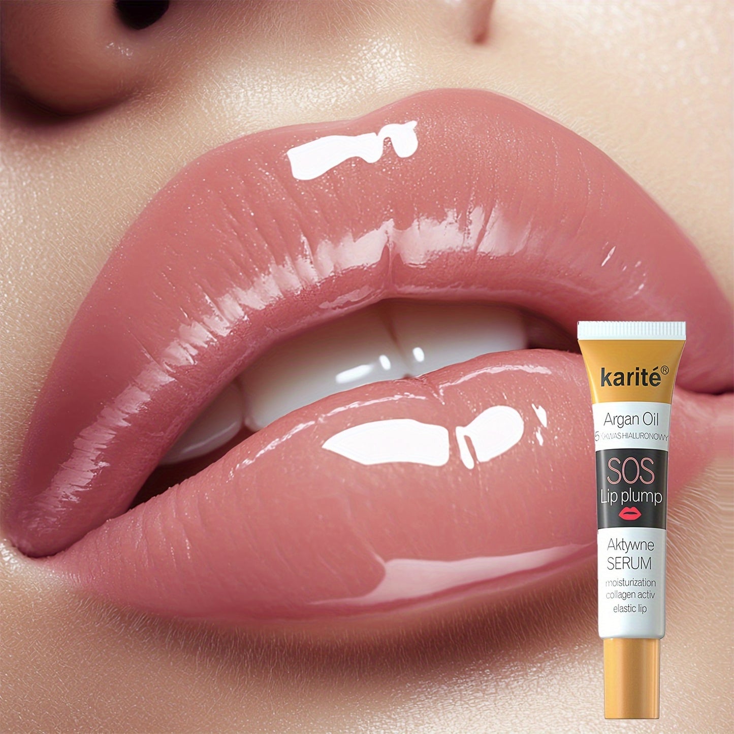 Karite Argan Oil SOS Lip Plump Serum, Hydrating Lip Balm, Moisturizing Lip Mask, Alcohol-Free, All Skin Types, Natural Finish, Waterproof, Perfect Lip Care for Women