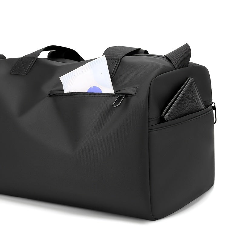 Black Gym Bag with Shoe Compartment Men's Weekend Fitness Travel Pouch