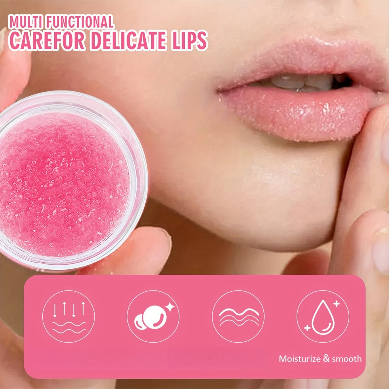 AMAONEI Lip Scrub Raspberry Flavor Lip Exfoliating Gel - Deep Moisturizing, Hypoallergenic, Plant-Sourced Squalane, Smooths and Hydrates Lips, Ideal for All Skin Types, Moisturizing Lip Care|Natural Ingredients|Smooth Texture