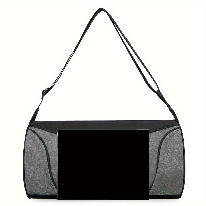 Men's Nylon Travel Duffel Bag with Letter Print - Sporty Black and Gray Crossbody Shoulder Bag for Gym, Weekend Getaways, and Storage, Sports Accessory Bag|Sporty Duffel Bag|Sleek Design Bag, Crossbody Bag