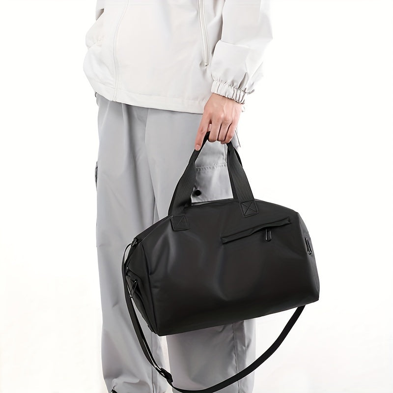 Black Gym Bag with Shoe Compartment Men's Weekend Fitness Travel Pouch