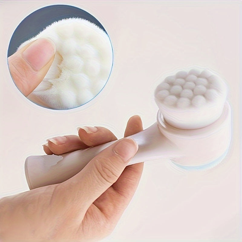 2-In-1 Silicone Face Cleanser - Gentle Exfoliation & Massage, Dual Soft Brushes Suitable for All Skin Types, Fragrance-Free