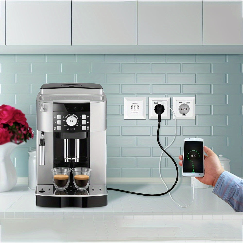 European Wall Socket with Two Charging USB A, 16A/3680W