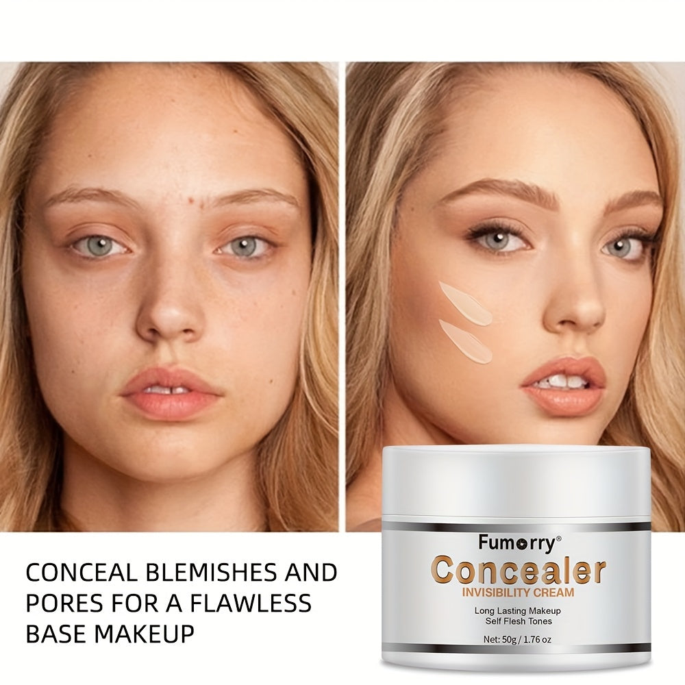 50g/1.76oz-Full Coverage Concealer/Invisibility Cream - Waterproof, Long-Lasting, Natural Matte Finish for Flawless Light Beige