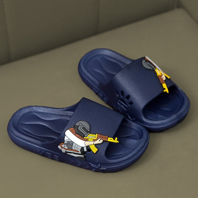 New Style Youngsters' Slippers for Summer, Fashionable And Handsome, Lightweight, Open-Toe, Breathable, Non-Slip Bathroom Shoes, Outdoor Entertainment Footwear, Quick-Drying, Suitable for All Seasons, Indoor And Outdoor Beach