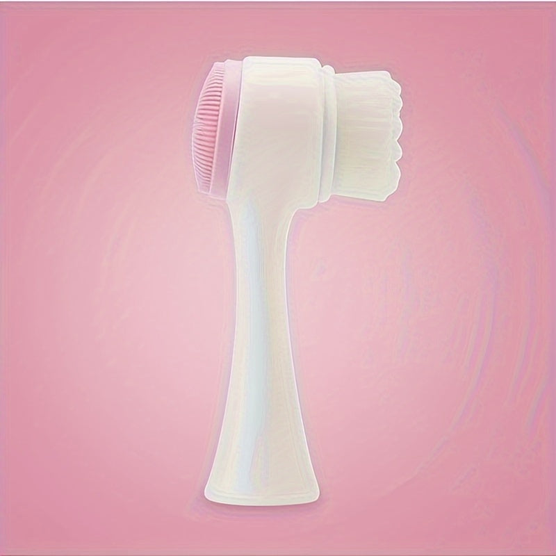 2-In-1 Silicone Face Cleanser - Gentle Exfoliation & Massage, Dual Soft Brushes Suitable for All Skin Types, Fragrance-Free