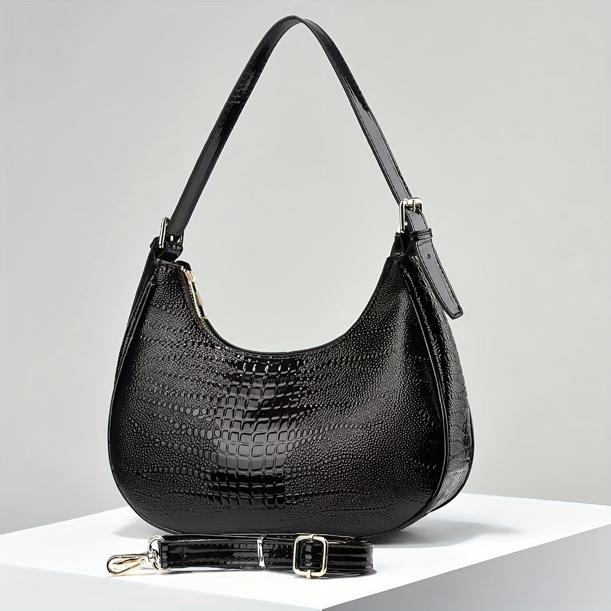 Classic Octopus Lizard Pattern Gradient Embossed Crocodile Stone Texture Handbag, a Stylish And Versatile Shoulder Crossbody Bag for Women.