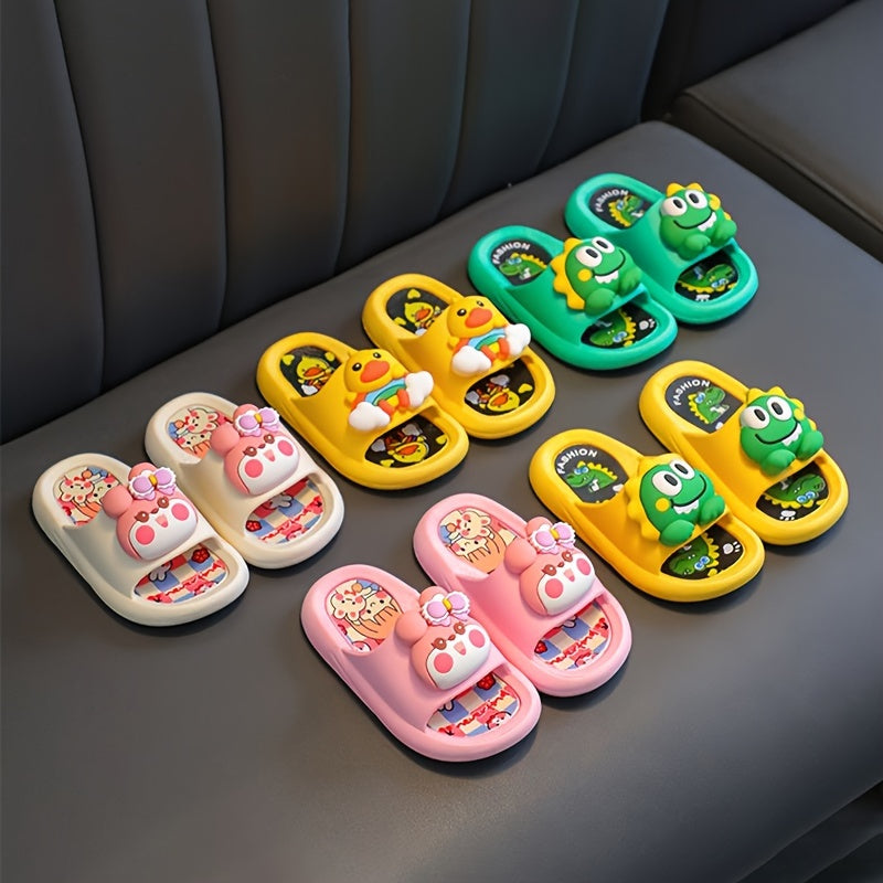 New Youngsters's Slippers Cute Animal Dinosaur Rabbit Four Seasons New Fashion Beach Shoes Cartoon Bathroom Anti-slip Lightweight Handsome Trekking Shoes Indoor and Outdoor Open-toed Breathable Quick-drying Comfortable Bathin