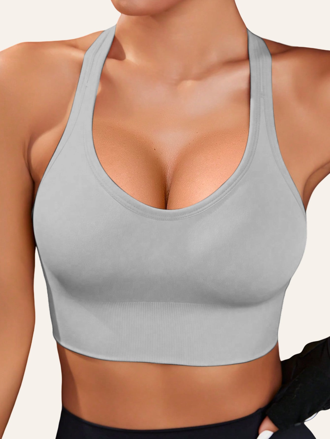 Women's Sports Bra with Removable Pads - No Underwire Breathable Support, Seamless Gym Yoga Running Top, Adjustable Straps & Soft Fabric for Workouts & Casual Wear, Casual Activewear | Minimalist Design | Breathable Fabric