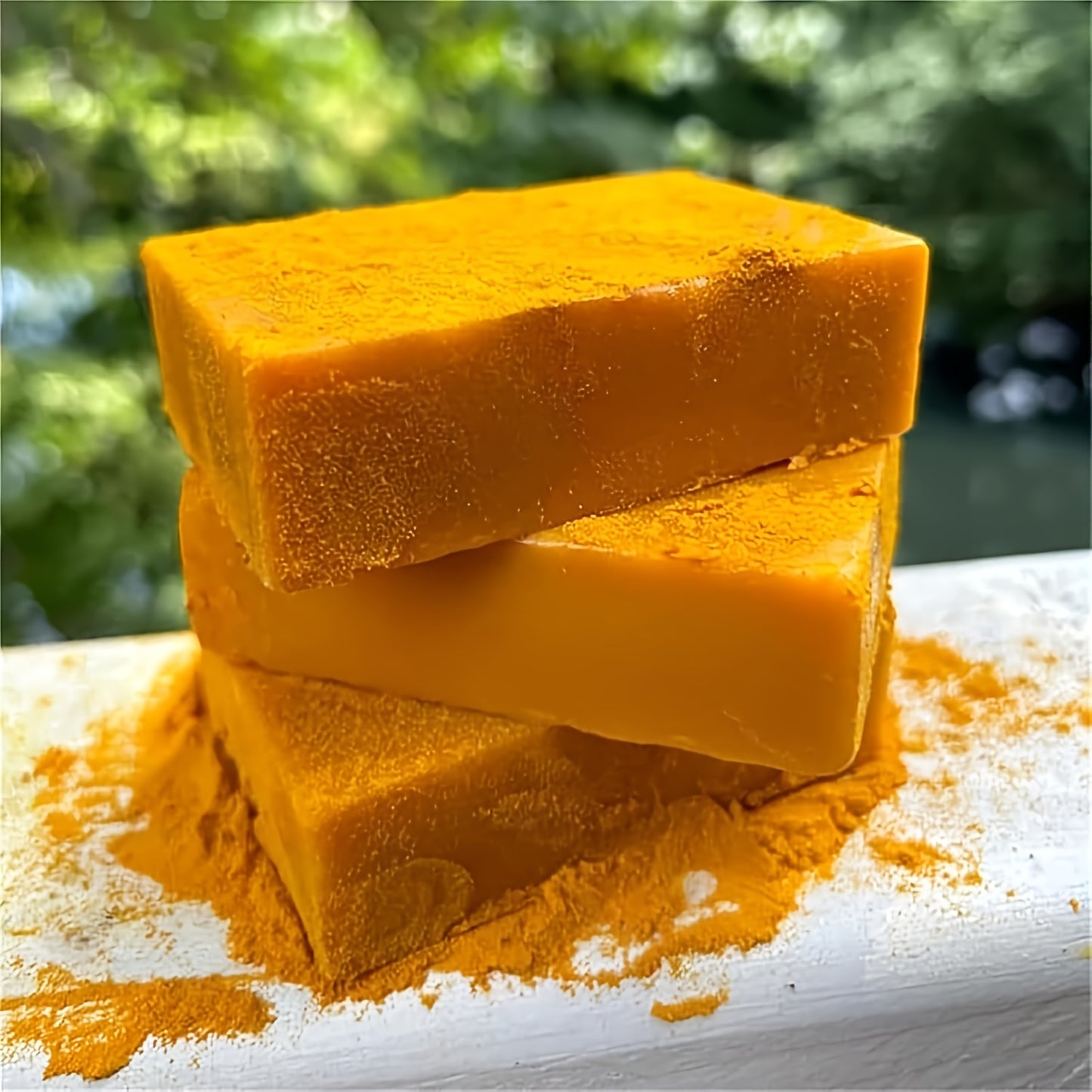 5pcs Turmeric Curd Lemon Soap, containing Vitamin E, Retinol, suitable for facial, body, neck, armpit, bikini area cleaning, moisturizing, oil control, improving and evening skin tone, brightening skin, suitable for all skin