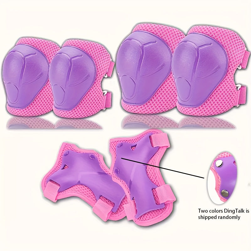 6pcs Children's Sports Protective Equipment - Knee Pads, Hand Guards, Elbow Pads Set, Durable PE Material, Anti-fall and Wear-resistant, High Elastic Shock Absorption and Impact Resistance, Lightweight and Comfortable to Wear