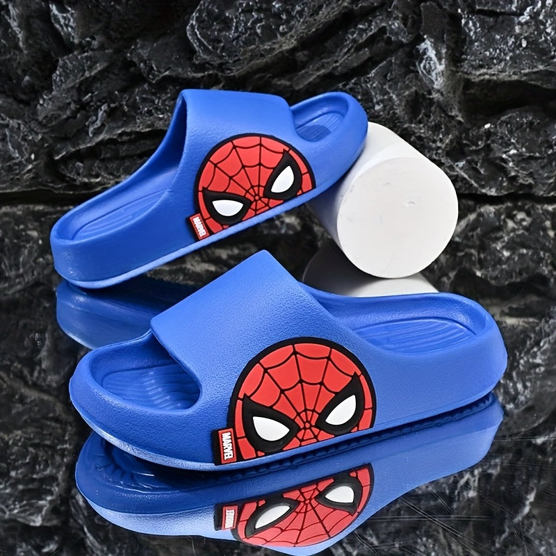 Boys' Summer Cartoon Cute Soft Sole Indoor Slippers, Adorable Youngsters Home Shoes