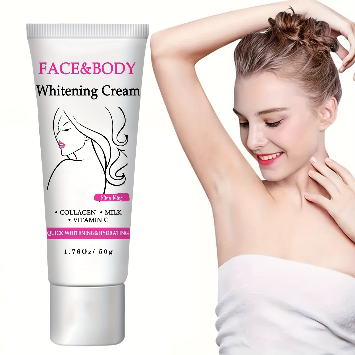 Face And Body Brightening Cream - Tone up Cream, Face & Body Makeup, Suitable for Face, Neck, Armpits, Joints And Other Parts, Mild Texture, Brightening And Moisturizing at The Same Time, Suitable for Men And Women, 50G/1.76O