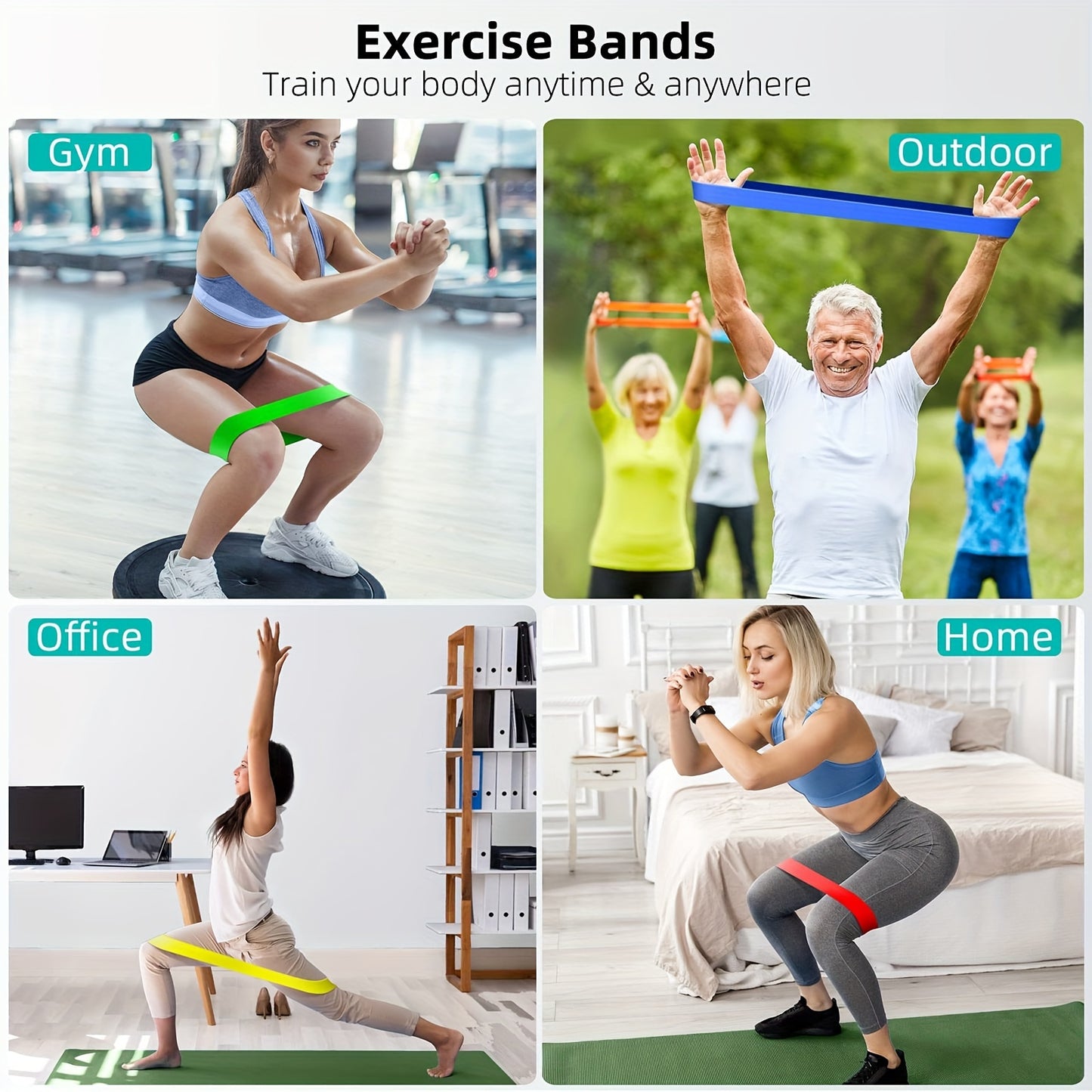 5pcs TPE Resistance Bands, Exercise Workout Bands for Women and Men, Different Levels of Elastic Bands for Home Gym Long Exercise Workout, Great Fitness Equipment for Training, Yoga with Carrying Bag