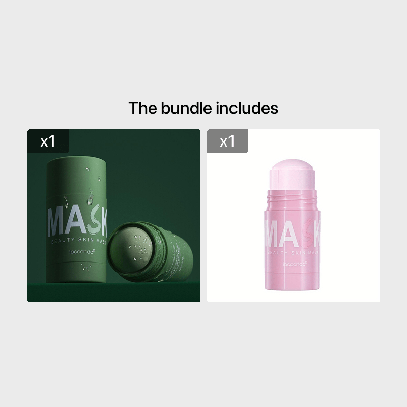 1pc/2pcs/4pcs Green Tea Solid Mask Stick, Hypoallergenic, Formaldehyde Free, Unscented, Cleansing, Moisturizing, Oil Control, for All Skin Types, Combination Skin