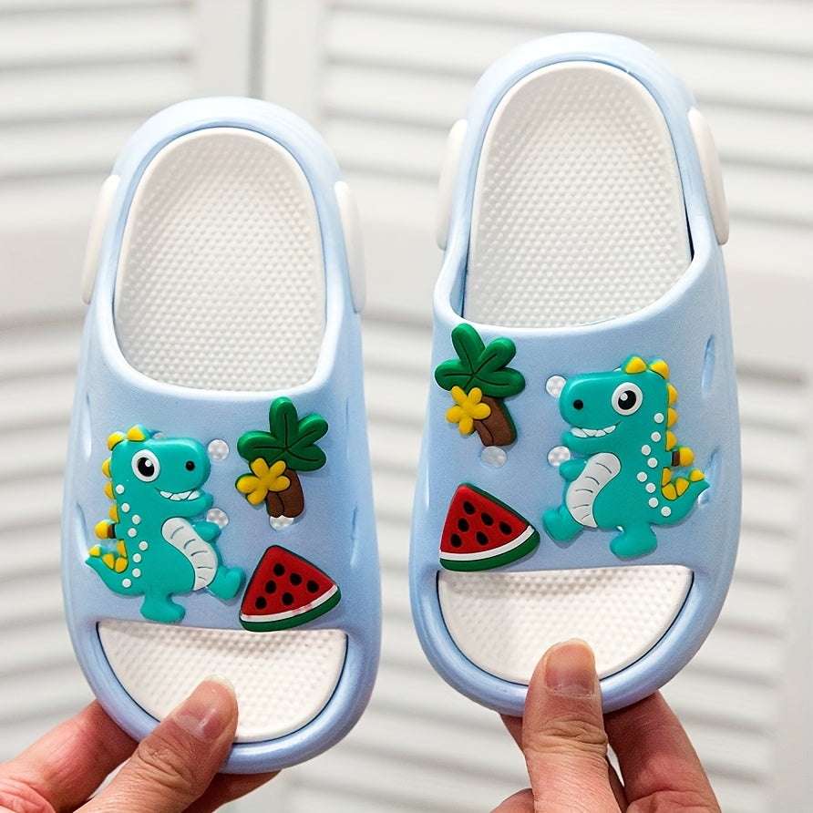 Youngsters's EVA Material Slippers Cartoon Dinosaur Pattern Lightweight, Non-slip Soft and Comfortable for Home Use Indoors and Outdoors Suitable for Youngsters over 10 Months