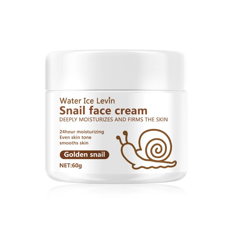 Water Ice Levin Snail Face Cream - Lightly Moisturizing, Non-Sticky, Hydrating Formula for All Skin Types, Transparent with Golden Snail Extracts
