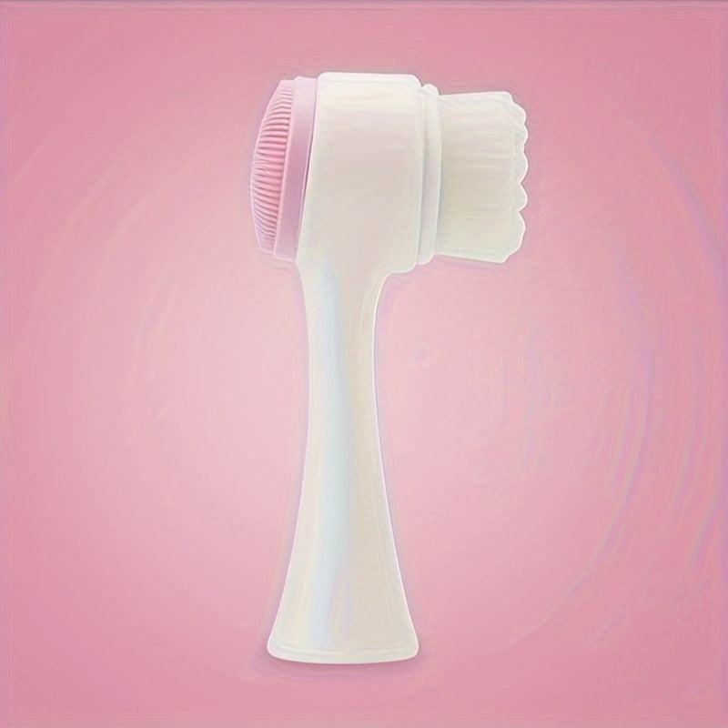 2-In-1 Silicone Face Cleanser - Gentle Exfoliation & Massage, Dual Soft Brushes Suitable for All Skin Types, Fragrance-Free