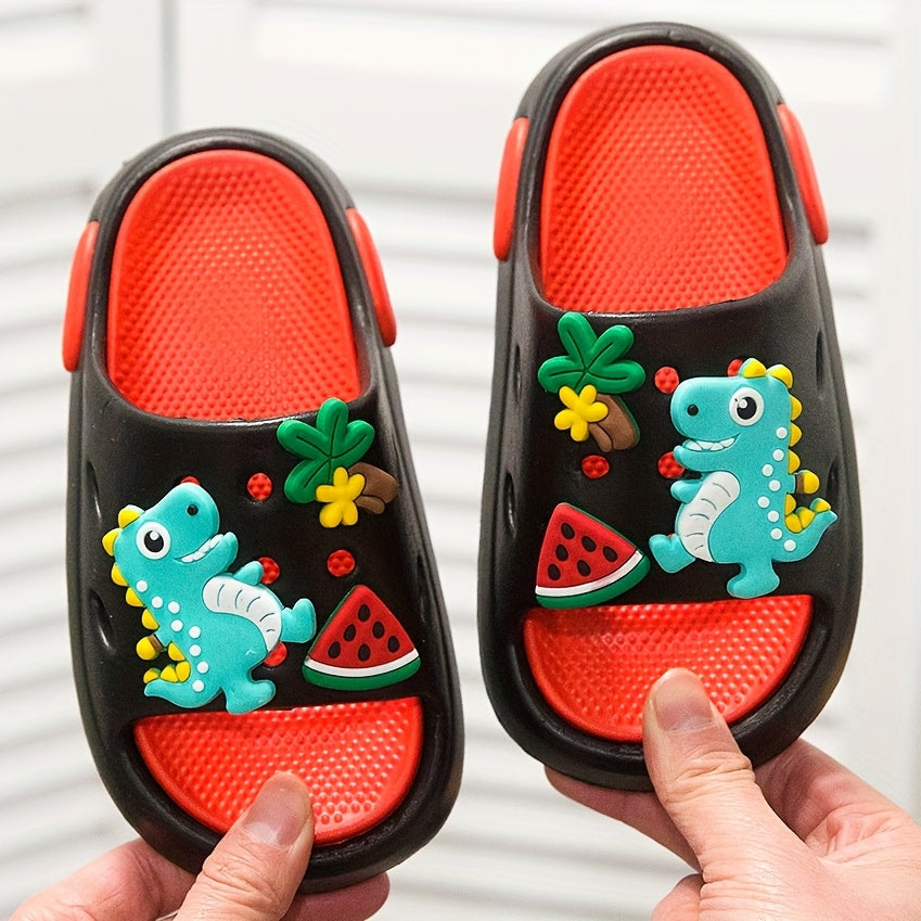Youngsters's EVA Material Slippers Cartoon Dinosaur Pattern Lightweight, Non-slip Soft and Comfortable for Home Use Indoors and Outdoors Suitable for Youngsters over 10 Months