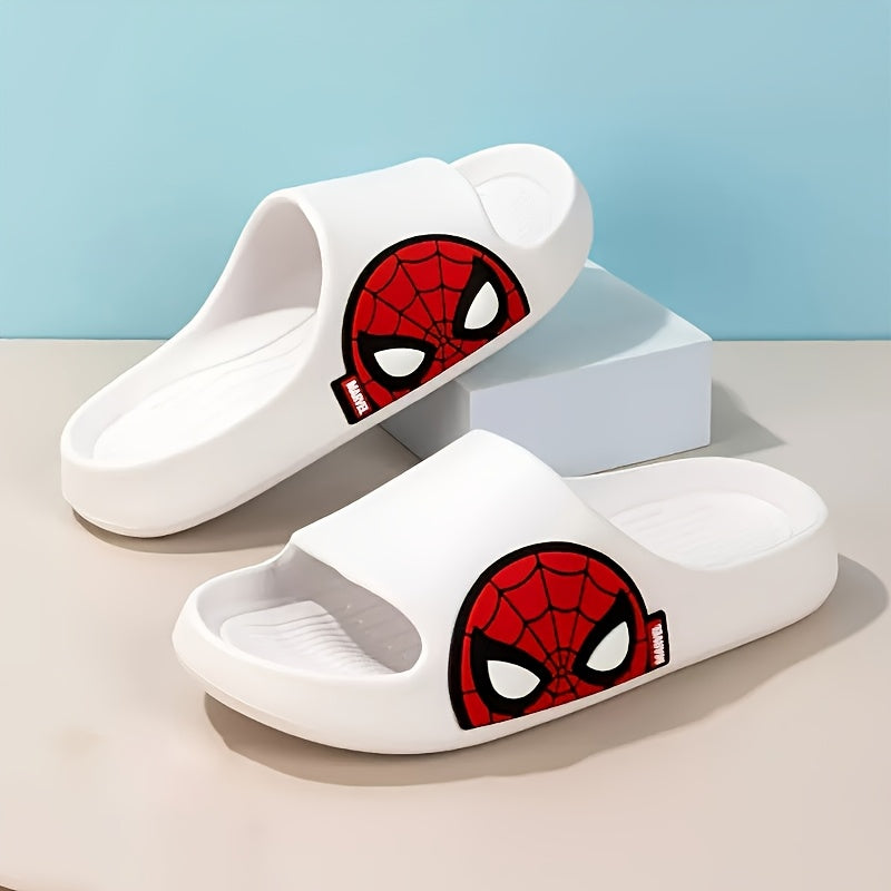 Boys' Summer Cartoon Cute Soft Sole Indoor Slippers, Adorable Youngsters Home Shoes