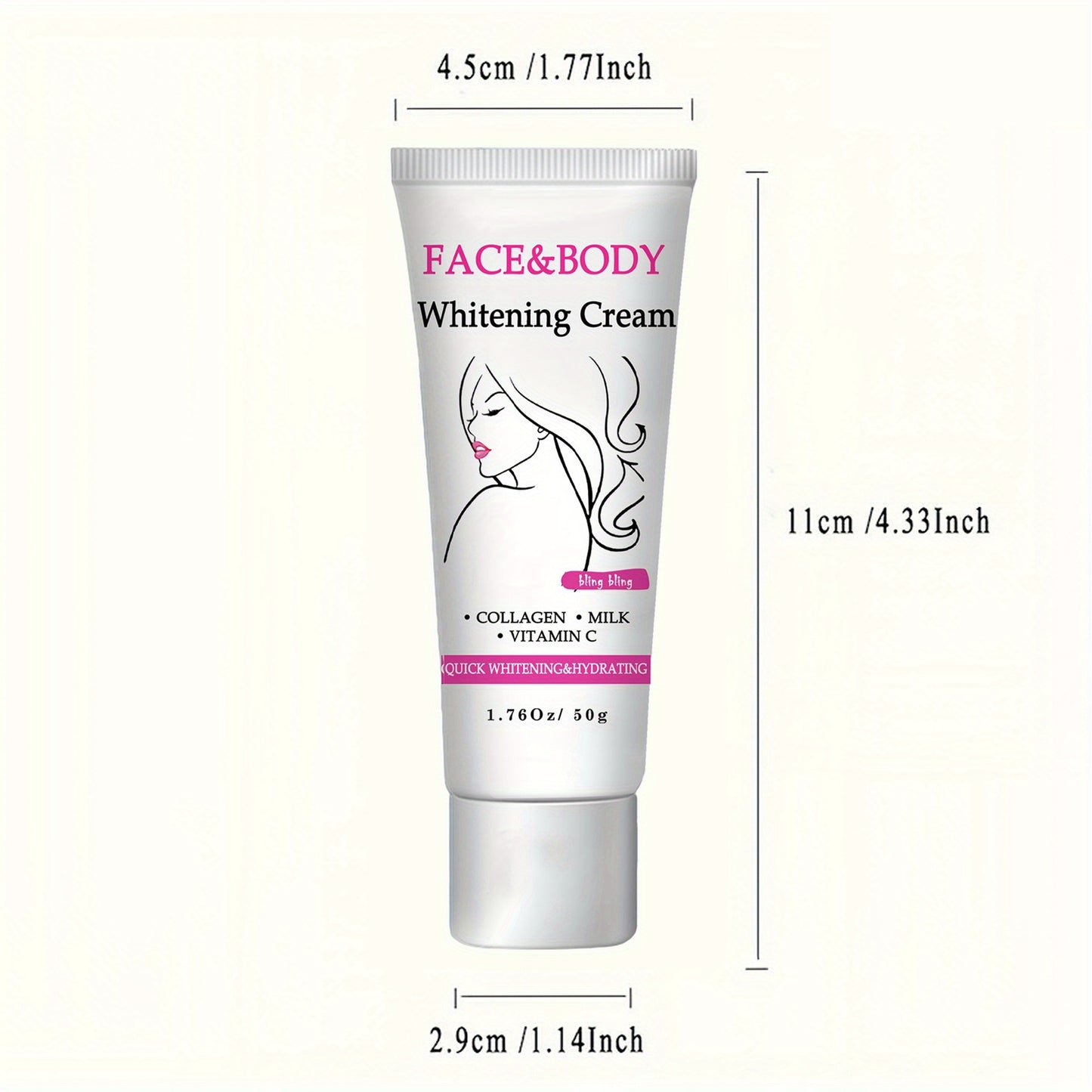 Face And Body Brightening Cream - Tone up Cream, Face & Body Makeup, Suitable for Face, Neck, Armpits, Joints And Other Parts, Mild Texture, Brightening And Moisturizing at The Same Time, Suitable for Men And Women, 50G/1.76O