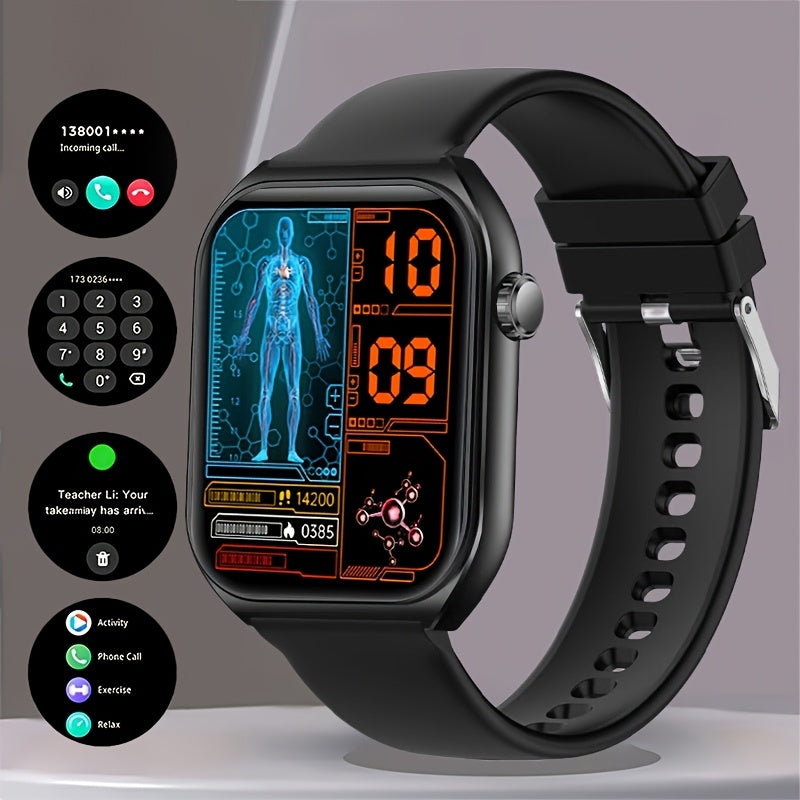 Unisex Smart Watch with Wireless Calling, Weather Updates, Multiple Sports And Fitness Tracking Features, Material, And a 1.83-Inch HD Display. Over 100 Sports Modes, an Ideal Gift.