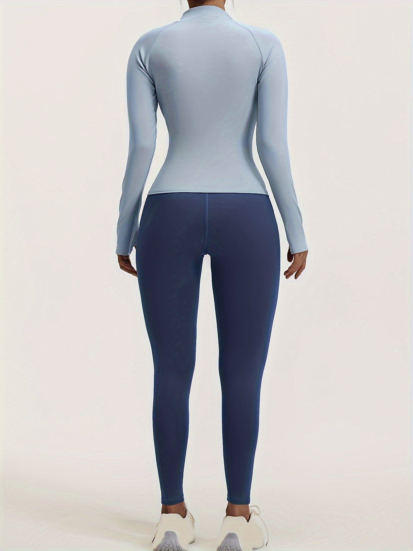 4pcs Women'S Yoga Wear Workout Set with Zipper Jacket Fitness Yoga Leggings Sports Bra Euro Size for Running Fitness And Yoga
