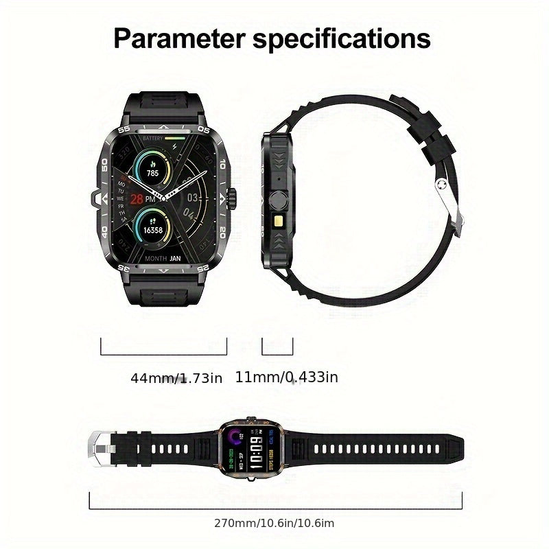 2024 New Smart Watch (Answer/Call) Outdoor Sports Watch LED Altimeter Barometer 100+Sports Mode 300mAh Battery Multimedia Information Viewing Weather Pedometer Fitness Tracker Compatible for Android iPhone Gift Valentine's Da