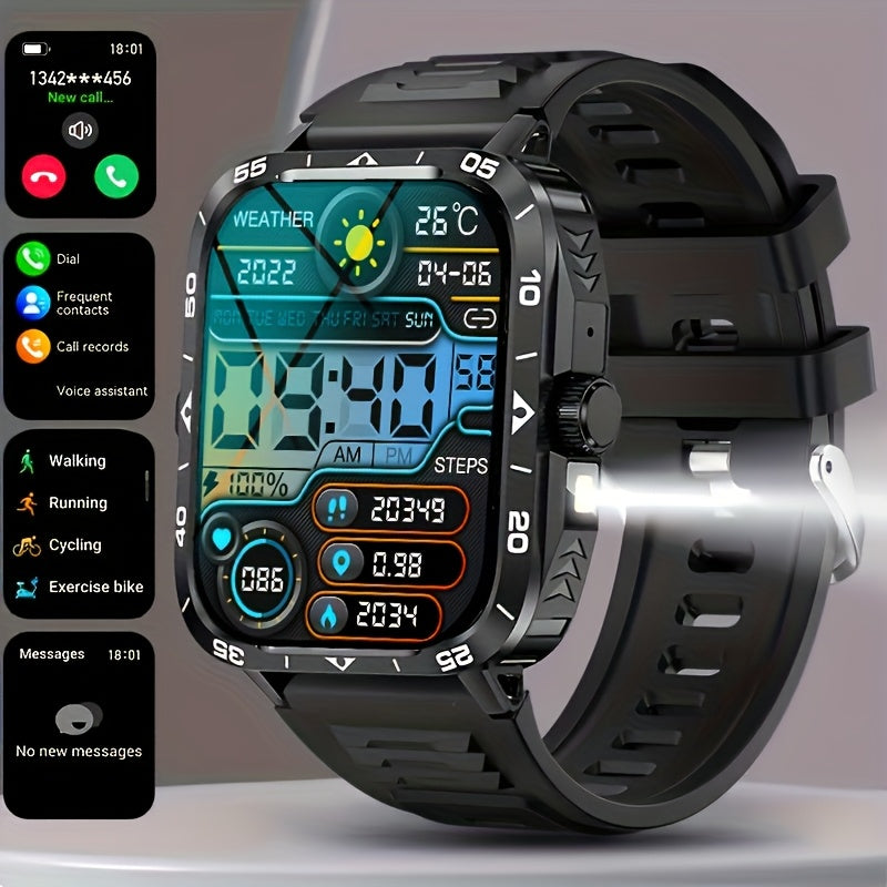 2024 New Smart Watch (Answer/Call) Outdoor Sports Watch LED Altimeter Barometer 100+Sports Mode 300mAh Battery Multimedia Information Viewing Weather Pedometer Fitness Tracker Compatible for Android iPhone Gift Valentine's Da