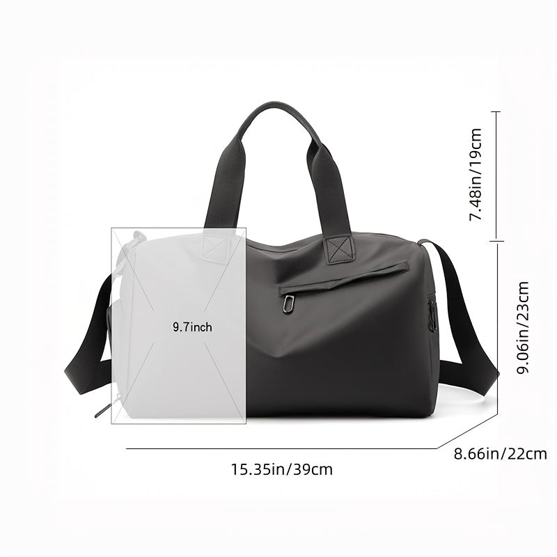 Black Gym Bag with Shoe Compartment Men's Weekend Fitness Travel Pouch