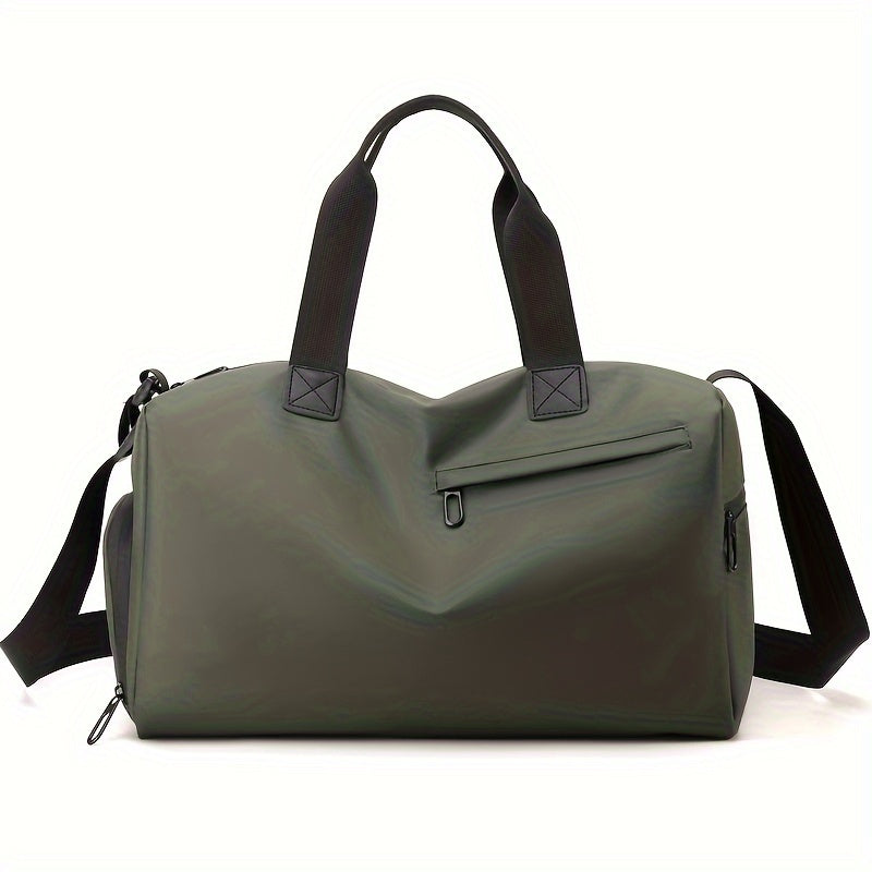 Black Gym Bag with Shoe Compartment Men's Weekend Fitness Travel Pouch