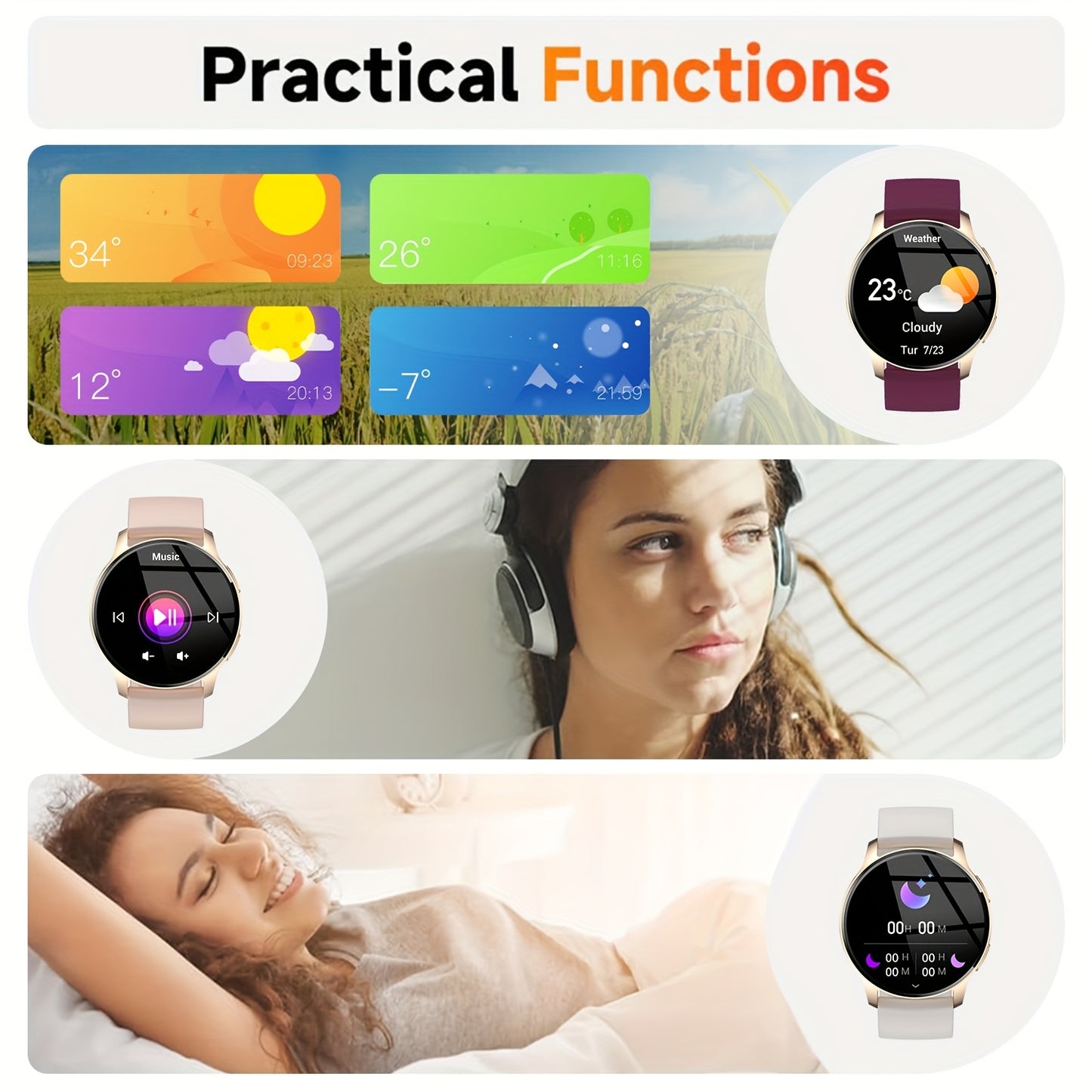 INNOFOVO Smart Watch, 3.35cm HD TFT Screen, Alloy Body, Wireless 5.0, USB Charging, Lithium Battery-Polymer, Screen Ratio, with 110+ Sport Modes, Fitness Tracker, Sleep Monitor, Pedometer, Activity Tracker, Alarm Clock, Weath