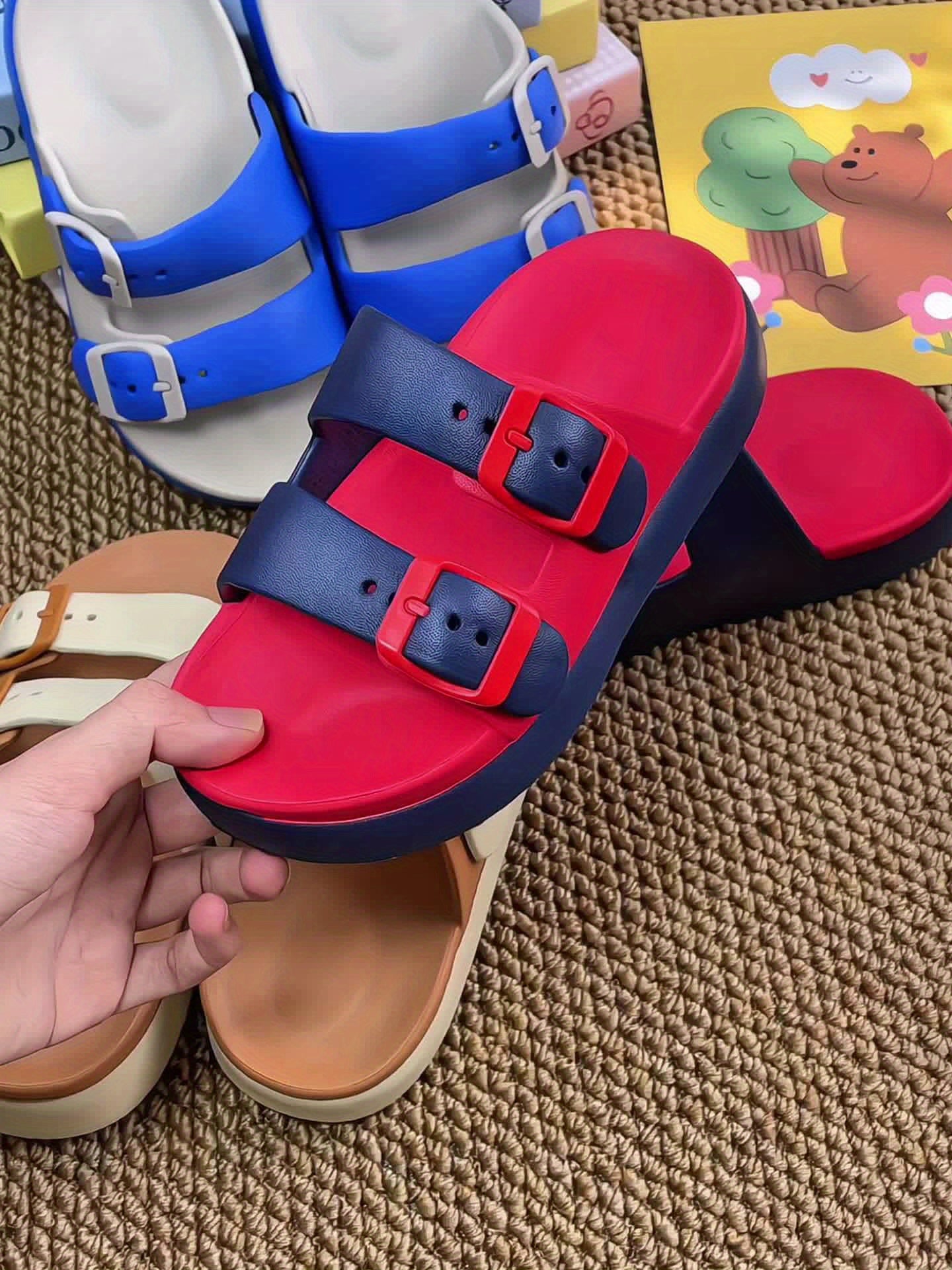 New Fashionable And Stylish Slippers for Boys, Featuring a Simple Design, Comfortable Open-Toe Sole, Breathable, Non-Slip, Suitable for Home, Outdoor, Adventure, Leisure, And Water Play, Ideal for Both Boys And Girls, All Sea