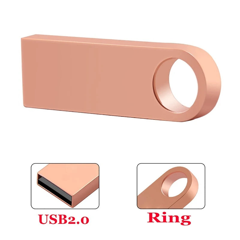 محرك أقراص فلاش USB معدني أصلي 100% USB2.0 8 جيجابايت 16 جيجابايت 32 جيجابايت 64 جيجابايت محرك أقراص USB صغير معدني عالي السرعة 128 جيجابايت ذاكرة فلاش USB