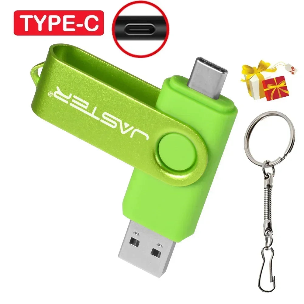 Clé USB TYPE-C 128 Go Capacité réelle Clé USB 64 Go Clé USB gratuite Cadeau d'affaires créatif Clé USB Rouge Bleu 32G