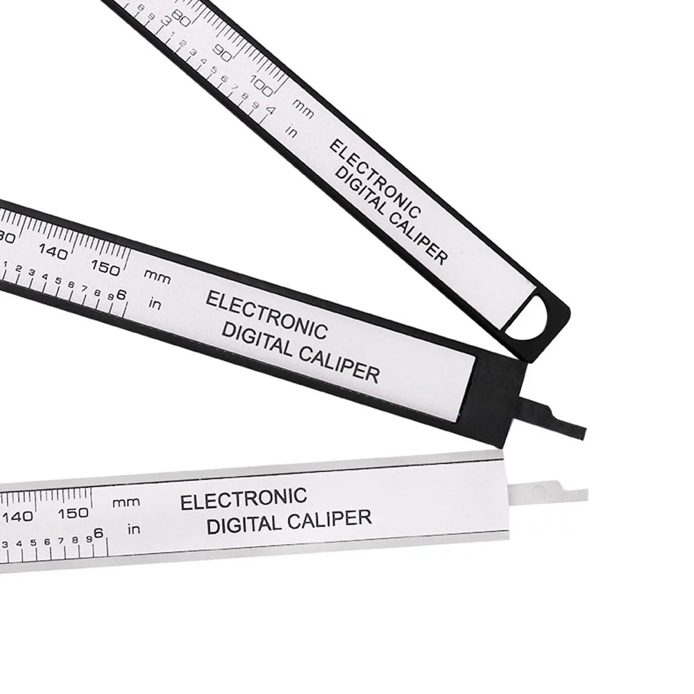 Pied à coulisse électronique numérique 150 mm 100 mm Cadran en fibre de carbone Pied à coulisse à vernier Jauge Micromètre Outil de mesure Règle numérique