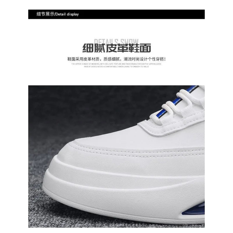 Platform Men's Casual Sneakers White High Quality Men Sports Shoes Pu Leather Shoes for man Air Cushion Board Tennis Shoes