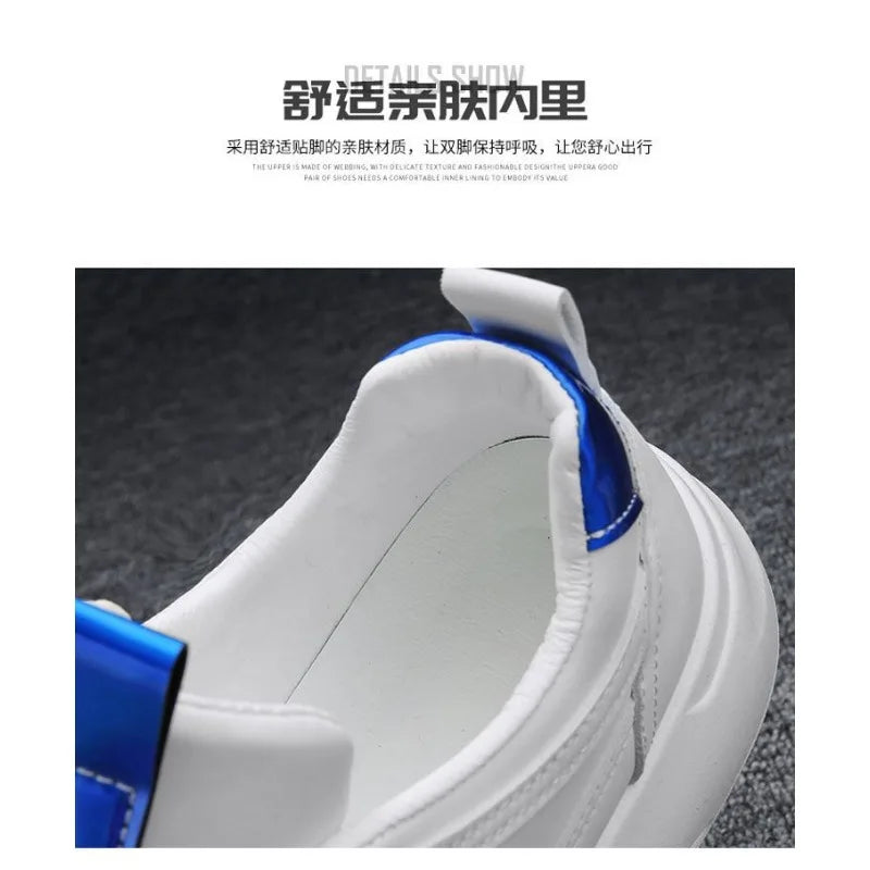 Platform Men's Casual Sneakers White High Quality Men Sports Shoes Pu Leather Shoes for man Air Cushion Board Tennis Shoes