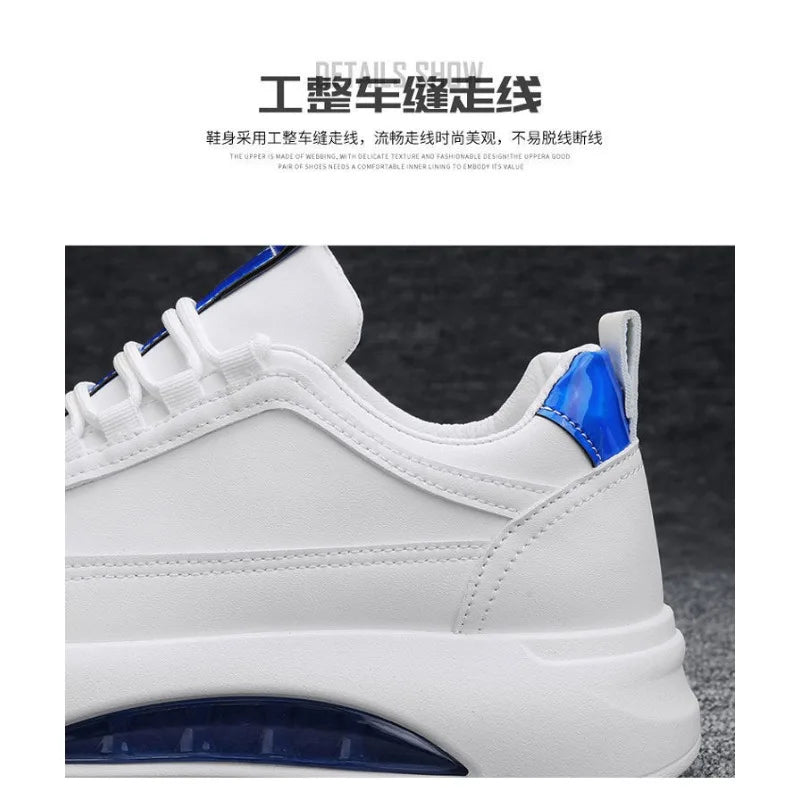 Platform Men's Casual Sneakers White High Quality Men Sports Shoes Pu Leather Shoes for man Air Cushion Board Tennis Shoes