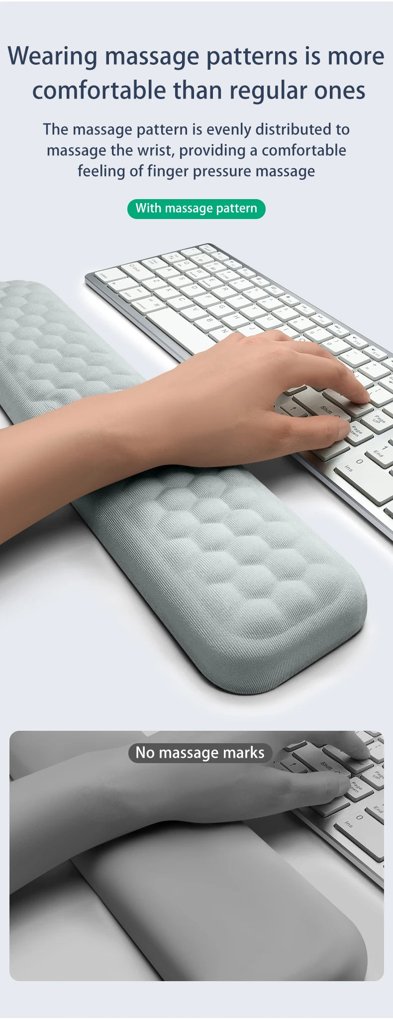 Repose-poignet ergonomique pour clavier et souris, protection pour le bureau, détente du poignet, tapis de souris en mousse à mémoire de forme, tapis de souris pour ordinateur portable