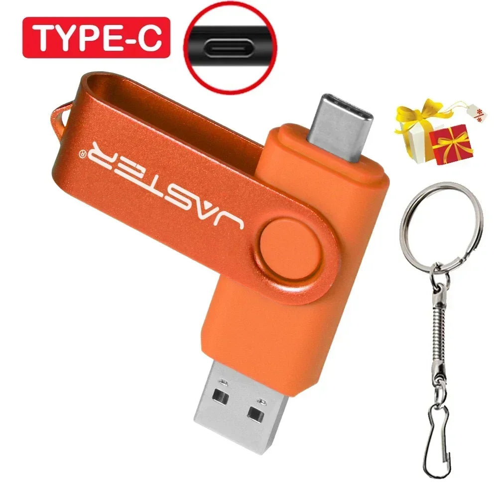 Clé USB TYPE-C 128 Go Capacité réelle Clé USB 64 Go Clé USB gratuite Cadeau d'affaires créatif Clé USB Rouge Bleu 32G