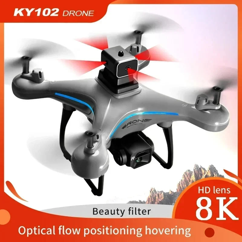 طائرة بدون طيار Xiaomi KY102 ذات كاميرا مزدوجة عالية الدقة 8K للتصوير الجوي وتجنب العوائق وتدفق بصري جوي وطائرة بدون طيار رباعية المحاور تعمل بالتحكم عن بعد