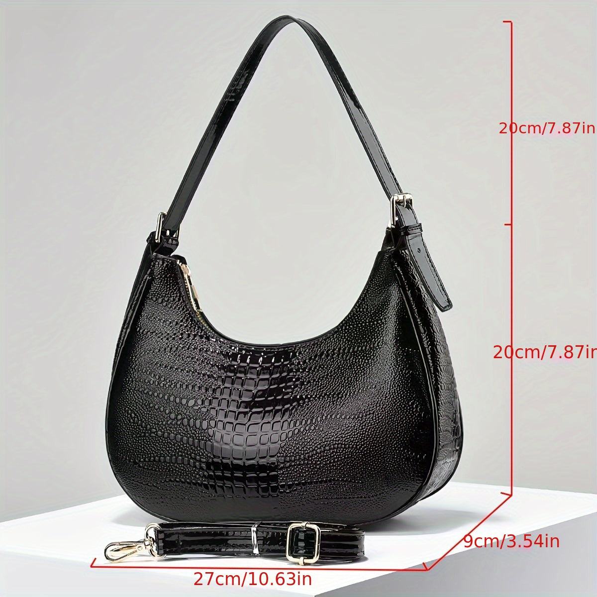 Classic Octopus Lizard Pattern Gradient Embossed Crocodile Stone Texture Handbag, a Stylish And Versatile Shoulder Crossbody Bag for Women.