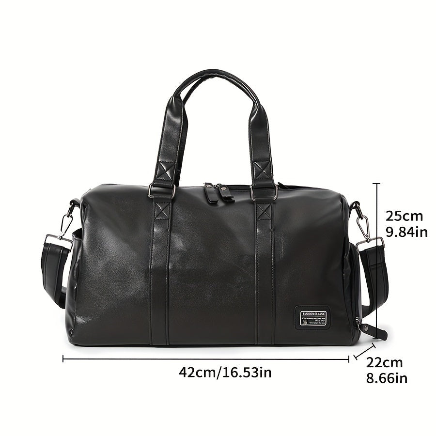 Men's Black Gym Bag with Wet/Dry Compartments, Design, Large Capacity, Independent Shoe Pocket, Adjustable Shoulder Strap & Zipper Closure for Sports, Travel & Fitness, Gym Accessory | Sporty Style | Sleek Appearance, Gym Acc